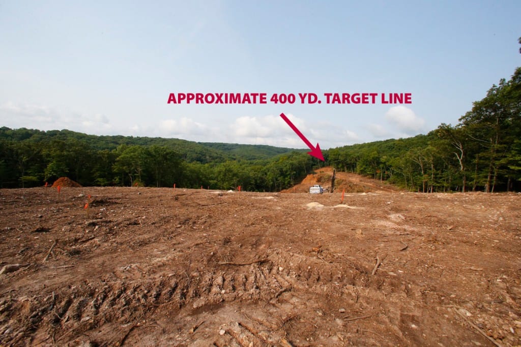 This image, taken from near where the firing line will eventually be located, shows the approximate location of the 400 yard line. (08/22/18)