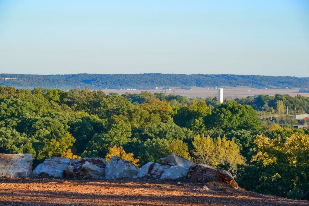 On a clear day you can see all the way to the bluffs along the Mississippi River in Illinois. (10/21/18)